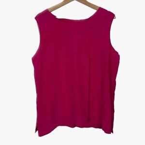 VINTAGE Stephanie Andrews Hot Pink 100% Silk Top Plus Size 1X